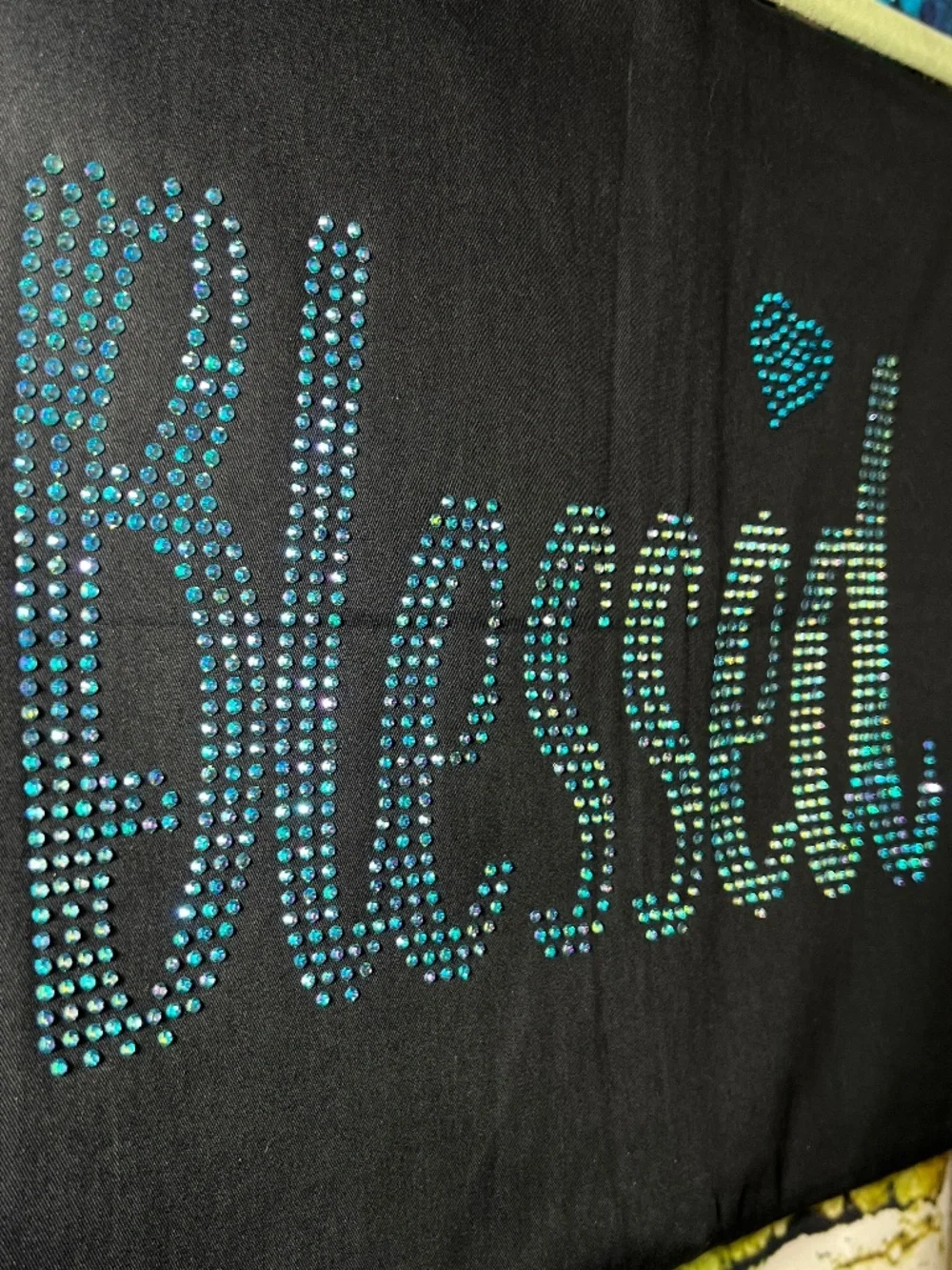 Blessed Rhinestone Throw Pillow Cover [35R]